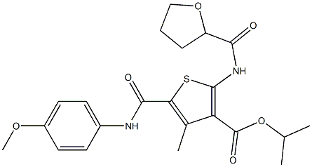 isopropyl 5-[(4-methoxyanilino)carbonyl]-4-methyl-2-[(tetrahydro-2-furanylcarbonyl)amino]-3-thiophenecarboxylate