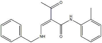(Z)-2-acetyl-3-(benzylamino)-N-(2-methylphenyl)-2-propenamide 结构式