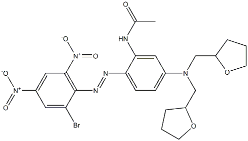 2-アセチルアミノ-2'-ブロモ-4-[ビス(テトラヒドロフラン-2-イルメチル)アミノ]-4',6'-ジニトロアゾベンゼン 化学構造式