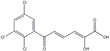 (2Z,4E)-2-ヒドロキシ-6-(2,3,5-トリクロロフェニル)-6-オキソ-2,4-ヘキサジエン酸 化学構造式