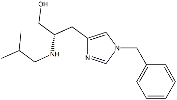 (2S)-3-(1-ベンジル-1H-イミダゾール-4-イル)-2-イソブチルアミノ-1-プロパノール 化学構造式