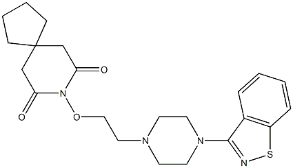 8-[2-[4-(1,2-ベンゾイソチアゾール-3-イル)-1-ピペラジニル]エトキシ]-8-アザスピロ[4.5]デカン-7,9-ジオン 化学構造式