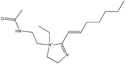 1-[2-(アセチルアミノ)エチル]-1-エチル-2-(1-ヘプテニル)-2-イミダゾリン-1-イウム 化学構造式