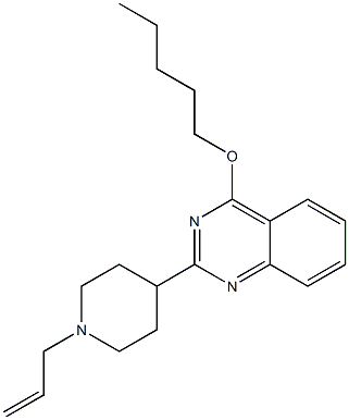 4-(ペンチルオキシ)-2-[1-(2-プロペニル)ピペリジン-4-イル]キナゾリン 化学構造式