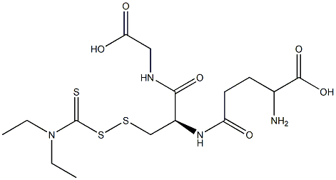 (2R)-2-[(4-アミノ-4-カルボキシブチリル)アミノ]-3-[[(ジエチルアミノ)チオキソメチル]ジチオ]-N-(カルボキシメチル)プロピオンアミド 化学構造式