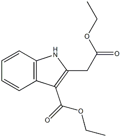 3-エトキシカルボニル-1H-インドール-2-酢酸エチル 化学構造式