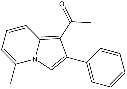 1-アセチル-5-メチル-2-フェニルインドリジン 化学構造式