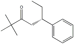 [S,(+)]-2,2-ジメチル-5-フェニル-3-ヘプタノン 化学構造式