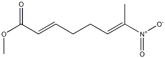 (2E,6E)-7-ニトロ-2,6-オクタジエン酸メチル 化学構造式