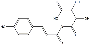 2-[[3-(4-ヒドロキシフェニル)-1-オキソ-2-プロペニル]オキシ]-3-ヒドロキシブタン二酸 化学構造式