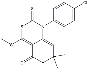 1,2,6,7-Tetrahydro-7,7-dimethyl-4-(methylthio)-2-thioxo-1-(4-chlorophenyl)-5H-3,1-benzothiazin-5-one