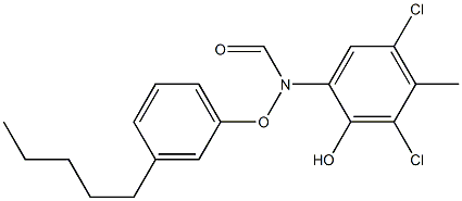 2-(3-Pentylphenoxyformylamino)-4,6-dichloro-5-methylphenol