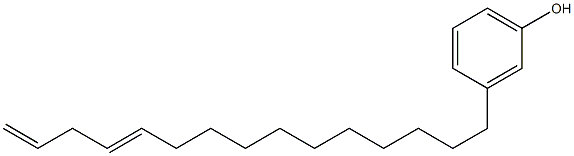 3-(11,14-ペンタデカジエニル)フェノール 化学構造式