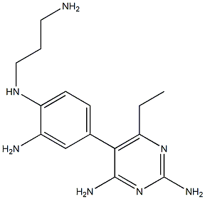 2,4-ジアミノ-6-エチル-5-(3-アミノ-4-[(3-アミノプロピル)アミノ]フェニル)ピリミジン 化学構造式