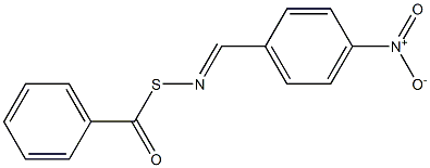 S-ベンゾイル-N-(p-ニトロベンジリデン)チオヒドロキシルアミン 化学構造式