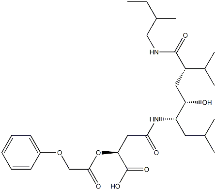 (2S,4S,5S)-5-[[(3S)-3-Carboxy-3-(phenoxyacetyloxy)propanoyl]amino]-4-hydroxy-2-isopropyl-7-methyl-N-[(2S)-2-methylbutyl]octanamide Structure