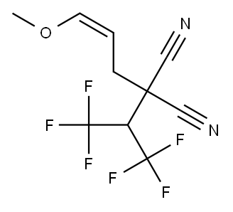 (Z)-2-シアノ-2-[1-(トリフルオロメチル)-2,2,2-トリフルオロエチル]-5-メトキシ-4-ペンテンニトリル 化学構造式