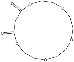 4,7,10,13,16-ペンタオキサシクロヘキサデカン-1,3-ジオン 化学構造式