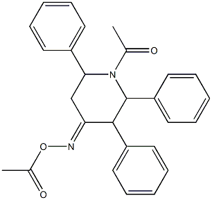 4-(アセトキシイミノ)-1-アセチル-2,3,6-トリフェニルピペリジン 化学構造式