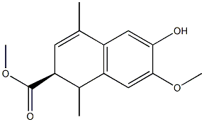 (S)-2,4-ジメチル-6-ヒドロキシ-7-メトキシ-1,2-ジヒドロナフタレン-2-カルボン酸メチル 化学構造式