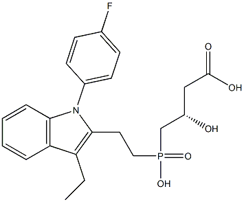 (3S)-3-Hydroxy-4-[hydroxy[2-[1-(4-fluorophenyl)-3-ethyl-1H-indol-2-yl]ethyl]phosphinyl]butyric acid