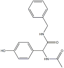 2-アセチルアミノ-2-(4-ヒドロキシフェニル)-N-ベンジルアセトアミド 化学構造式