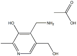 4-アミノメチル-5-ヒドロキシメチル-2-メチルピリジン-3-オール·2酢酸 化学構造式