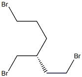 [R,(+)]-1,6-ジブロモ-3-(ブロモメチル)ヘキサン 化学構造式