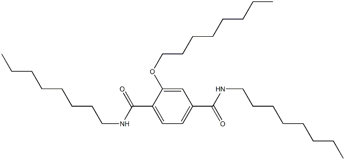 2-(オクチルオキシ)-N,N'-ジオクチルテレフタルアミド 化学構造式