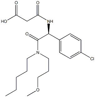 3-[[(S)-1-(4-クロロフェニル)-2-[(3-メトキシプロピル)ペンチルアミノ]-2-オキソエチル]アミノ]-3-オキソプロパン酸 化学構造式