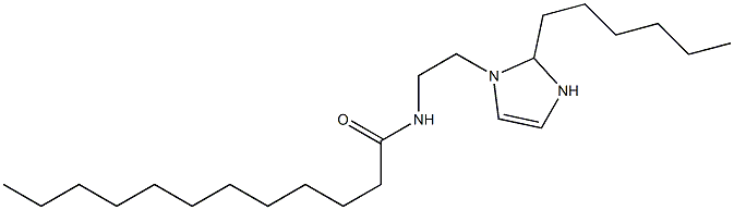 1-(2-ラウロイルアミノエチル)-2-ヘキシル-4-イミダゾリン 化学構造式