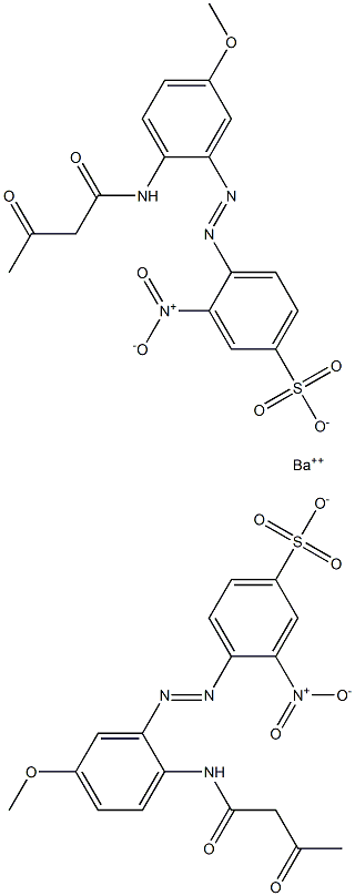 Bis[4-[2-(1,3-dioxobutylamino)-5-methoxyphenylazo]-3-nitrobenzenesulfonic acid]barium salt