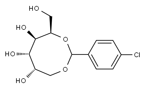 2-O,6-O-(4-クロロベンジリデン)-L-グルシトール 化学構造式