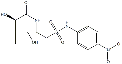 [R,(+)]-2,4-ジヒドロキシ-3,3-ジメチル-N-[2-[(p-ニトロフェニル)スルファモイル]エチル]ブチルアミド 化学構造式