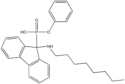 [9-(オクチルアミノ)-9H-フルオレン-9-イル]ホスホン酸フェニル 化学構造式