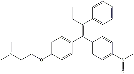(Z)-1-[4-[2-(ジメチルアミノ)エトキシ]フェニル]-1-(4-(メチルスルフィニル)フェニル)-2-フェニル-1-ブテン 化学構造式