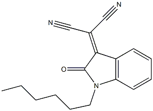 2-[(1-Hexyl-2-oxo-2,3-dihydro-1H-indol)-3-ylidene]malononitrile