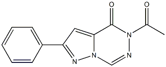 5-アセチル-2-フェニルピラゾロ[1,5-d][1,2,4]トリアジン-4(5H)-オン 化学構造式