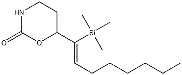 6-[(Z)-1-(トリメチルシリル)-1-オクテニル]-3,4,5,6-テトラヒドロ-2H-1,3-オキサジン-2-オン 化学構造式