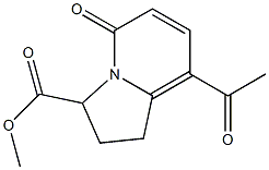 8-アセチル-1,2,3,5-テトラヒドロ-5-オキソインドリジン-3-カルボン酸メチル 化学構造式