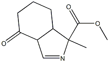 3a,4,5,6,7,7a-ヘキサヒドロ-1-メチル-4-オキソ-1H-イソインドール-1-カルボン酸メチル 化学構造式