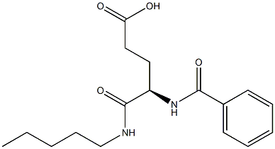 (R)-4-(ベンゾイルアミノ)-5-オキソ-5-ペンチルアミノ吉草酸 化学構造式