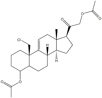 4,21-ジ(アセチルオキシ)-19-クロロ-プレグナ-9(11)-エン-20-オン 化学構造式