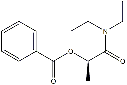 [R,(-)]-2-(ベンゾイルオキシ)-N,N-ジエチルプロピオンアミド 化学構造式
