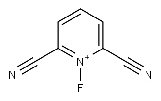 1-フルオロ-2,6-ジシアノピリジニウム 化学構造式