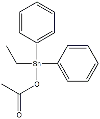(アセチルオキシ)エチルジフェニルスタンナン 化学構造式