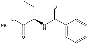 [R,(-)]-2-(ベンゾイルアミノ)酪酸ナトリウム 化学構造式