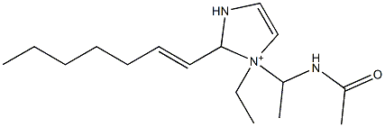 1-[1-(アセチルアミノ)エチル]-1-エチル-2-(1-ヘプテニル)-4-イミダゾリン-1-イウム 化学構造式