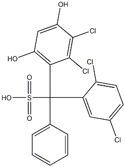 (2,5-Dichlorophenyl)(2,3-dichloro-4,6-dihydroxyphenyl)phenylmethanesulfonic acid Structure