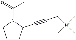 3-(1-アセチルピロリジン-2-イル)-N,N,N-トリメチル-2-プロピン-1-アミニウム 化学構造式